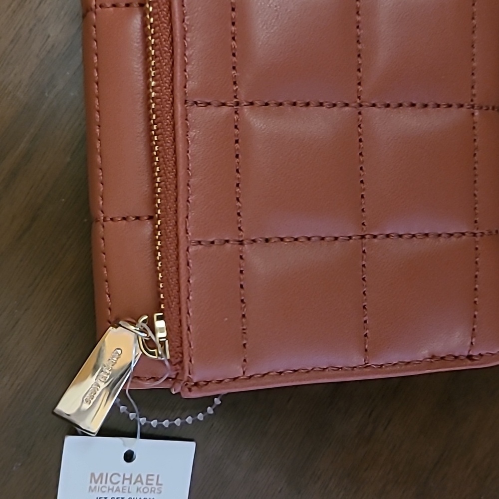 Michael Kors Jet Set Charm Medium Envelope Trifold Wallet - Cinnamon Tone - Picture 3 of 6